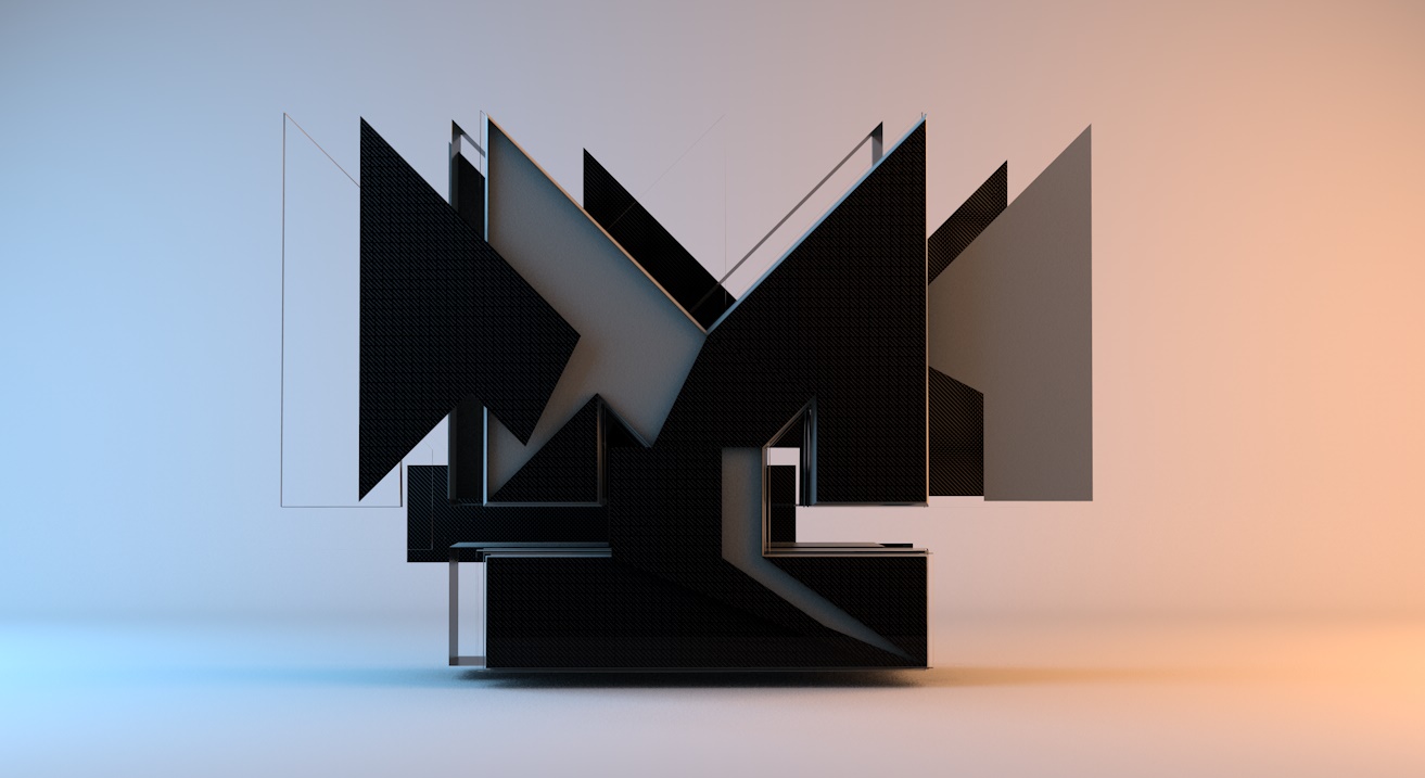 3D abstract sculpture render
