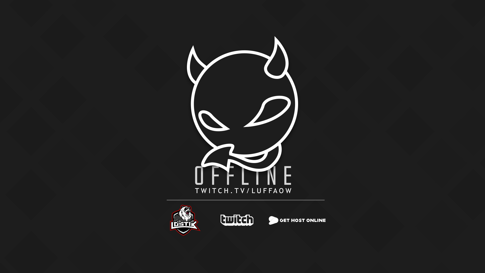 Devil mascot applied to a Twitch offline screen